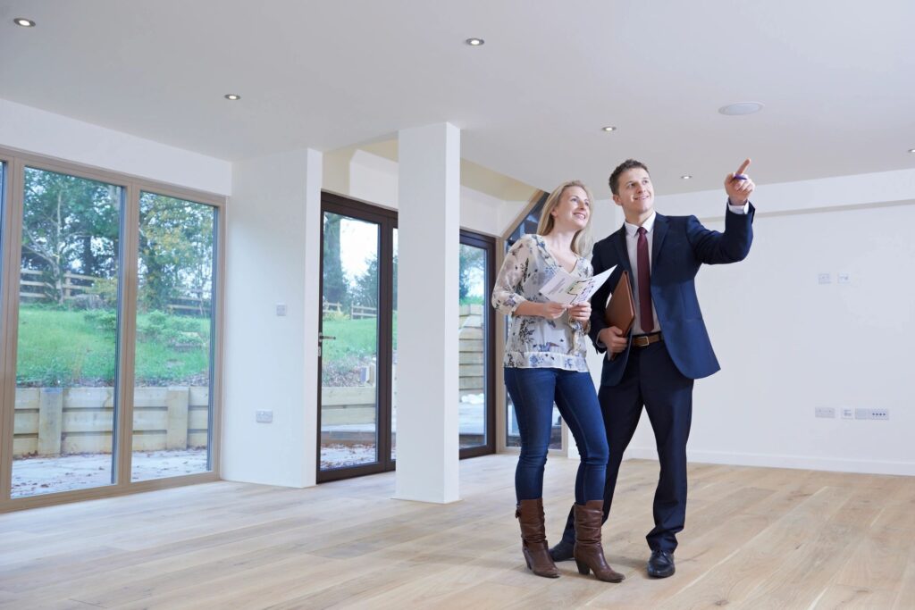 man and woman in empty house